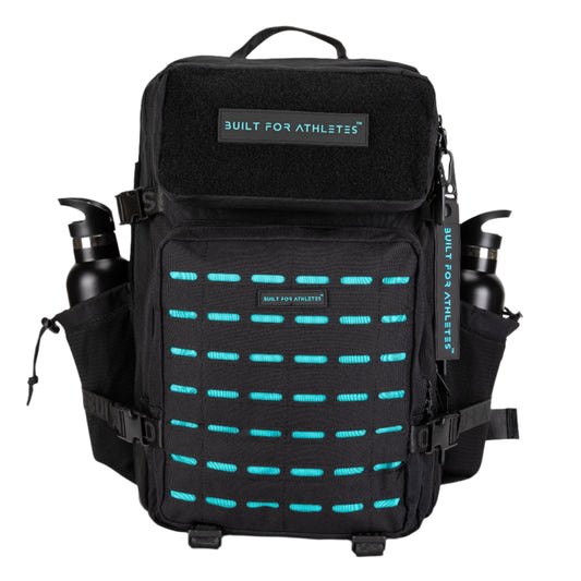 Built for Athletes - Gym Backpack - 45L (Large) - Black & Aqua