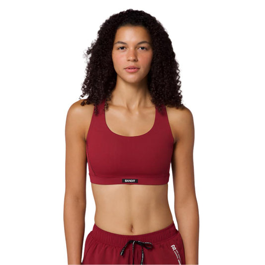 Bandit - Gridlock Scoop Neck Run Bra - Cherry - Women's