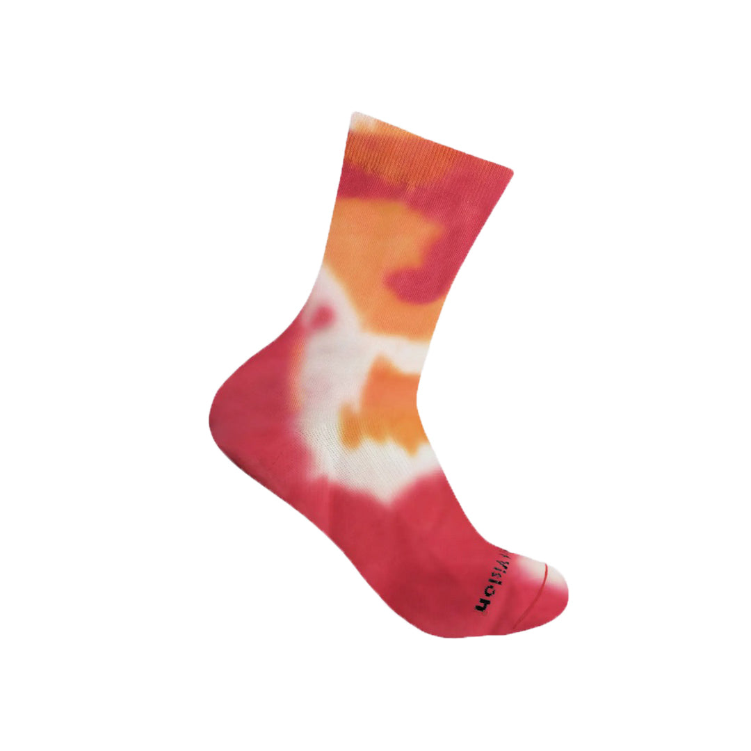 District Vision - Performance Cordura Crew Socks - Pink Tie Dye