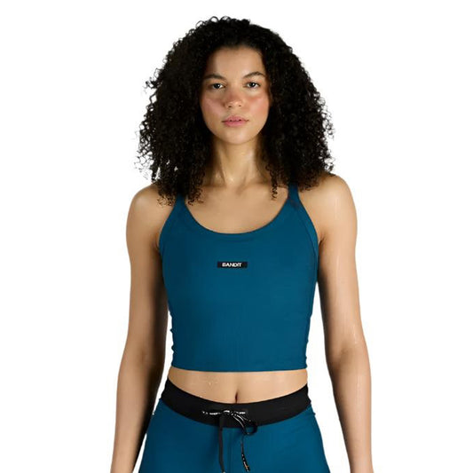 Bandit - Cadence Scoop Neck Race Crop Tank - Deep Teal - Women's