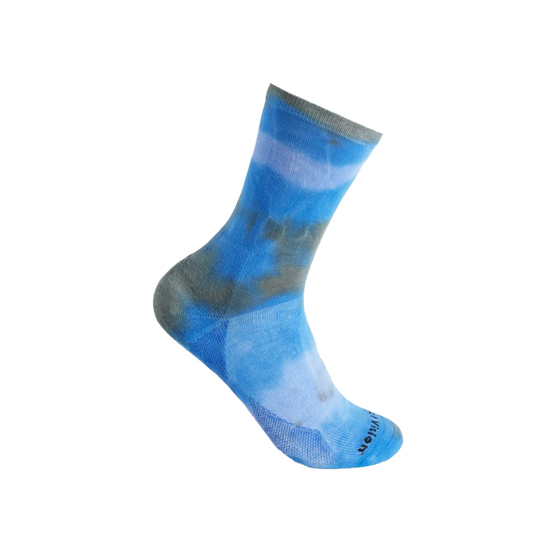 District Vision - Performance Cordura Crew Socks - Blue Tie Dye