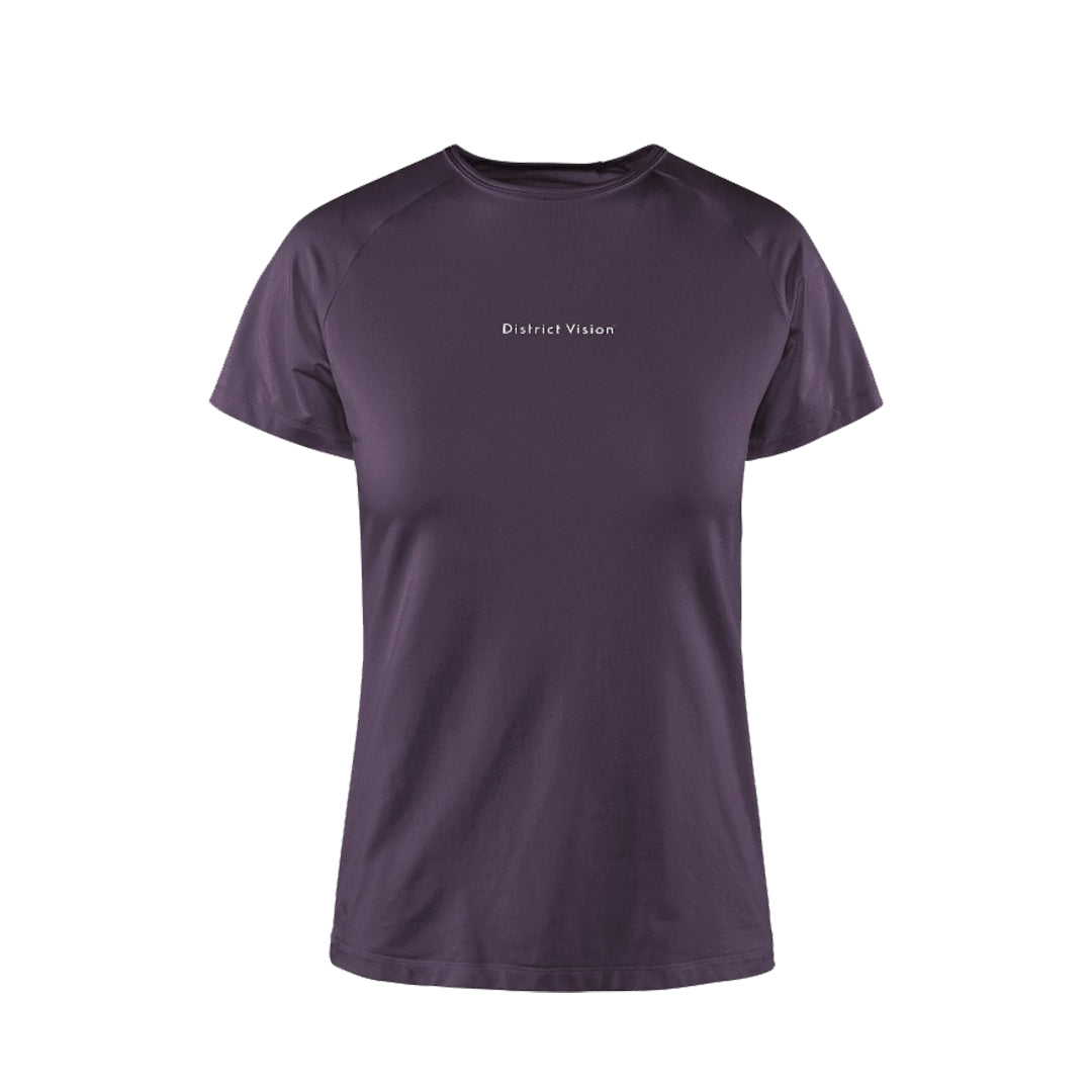 District Vision - Lightweight Short Sleeve Fitted Tee - Plum - Women's