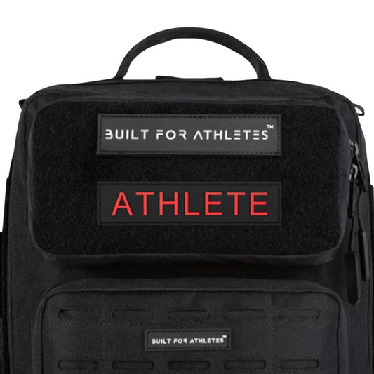 Built for Athletes - Patch - Athlete - Black with Red Text