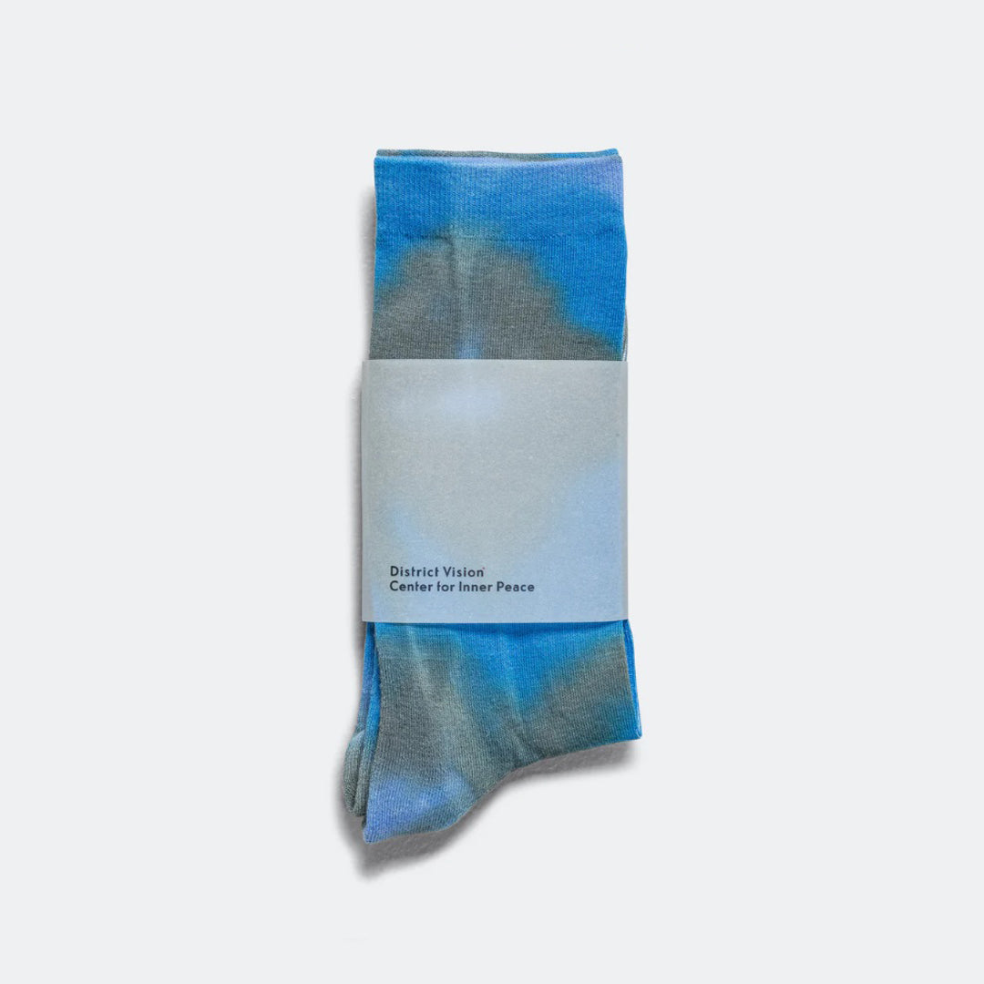 District Vision - Performance Cordura Crew Socks - Blue Tie Dye