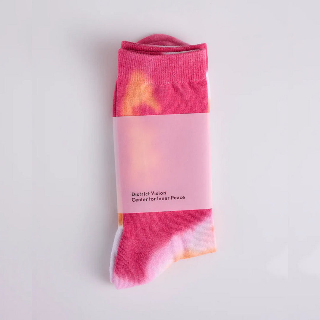 District Vision - Performance Cordura Crew Socks - Pink Tie Dye