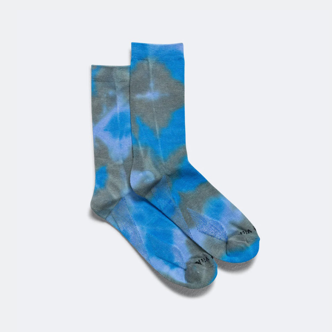 District Vision - Performance Cordura Crew Socks - Blue Tie Dye