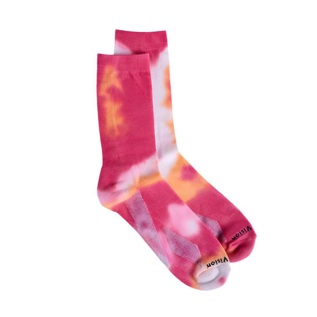 District Vision - Performance Cordura Crew Socks - Pink Tie Dye