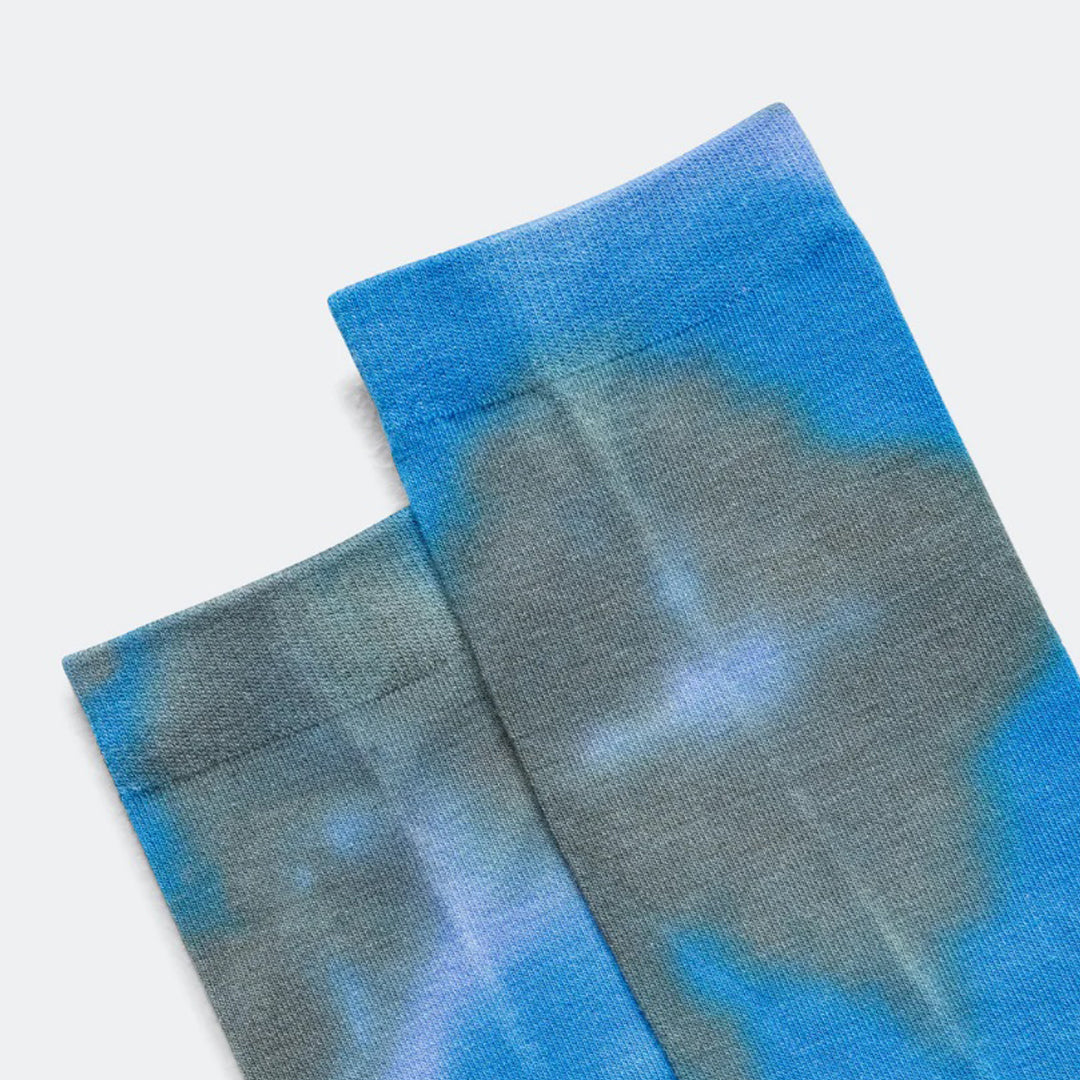 District Vision - Performance Cordura Crew Socks - Blue Tie Dye