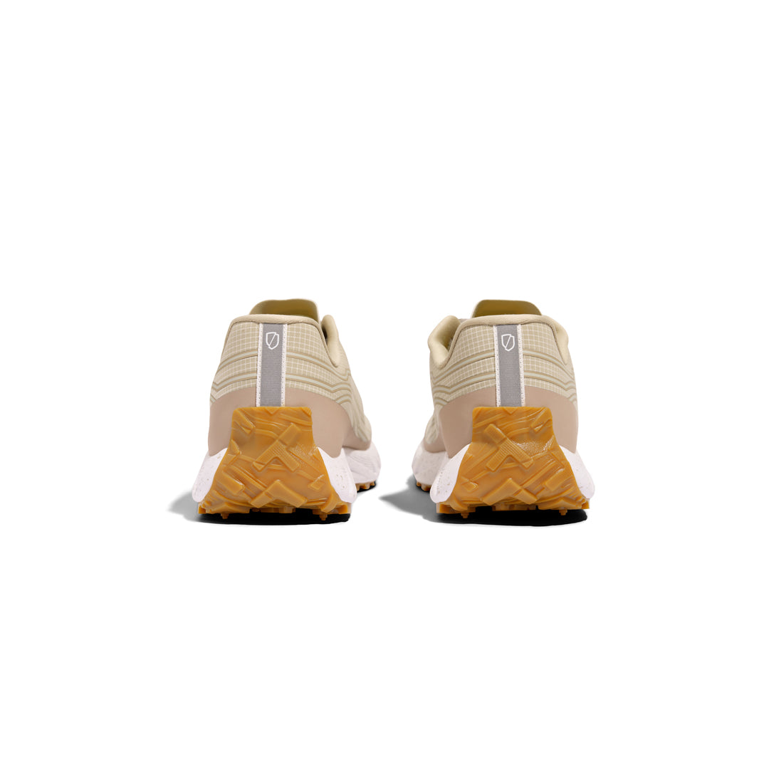 norda-002-trail-running-shoe-men's-Sand-available-at-thepace-back-view-of-pair product shot