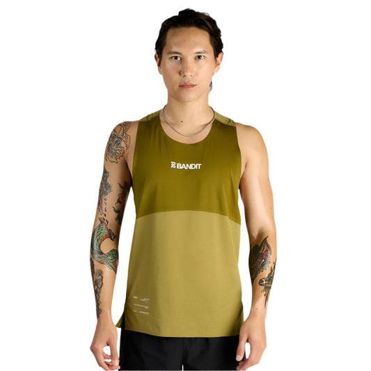 Bandit - Vento Performance Singlet, Pieced - Manzanilla & Moss - Men's