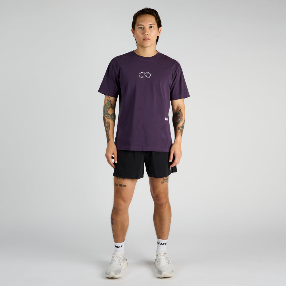 Bandit - For Runners By Runners Cotton Tee - Nightshade - Unisex